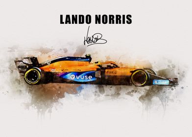 Lando Norris Car Poster 