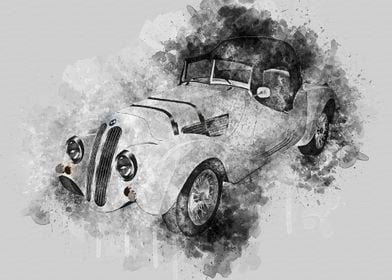 WatercolorVintage Car 02