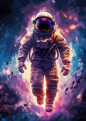 Astronaut Floating Space