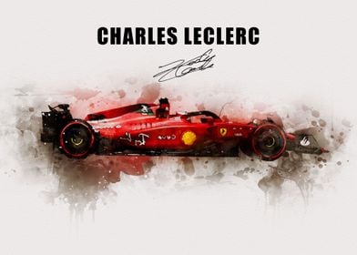 Charles Leclerc Car Poster