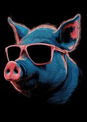 Pig Sunglasses Cool Dj