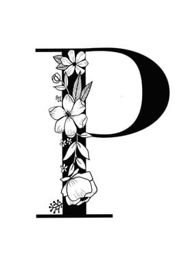 Letter p floral 