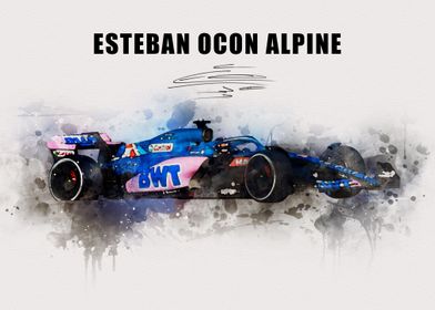 Esteban Ocon Car Poster 