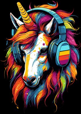Unicorn With Headphones