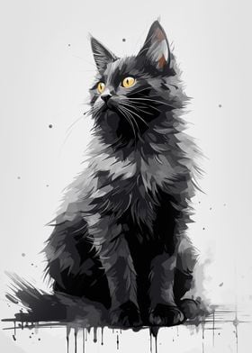 Black Cat Painting