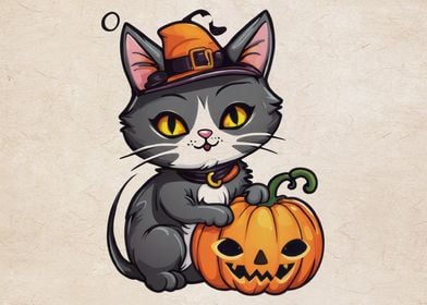 Cat and Pumpkin