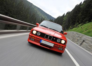 BMW E30 M3 Red Car front