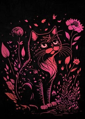 Flowers Cats 