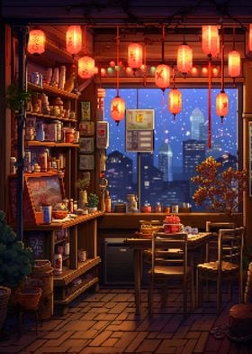 Noodle Shop Pixel Art