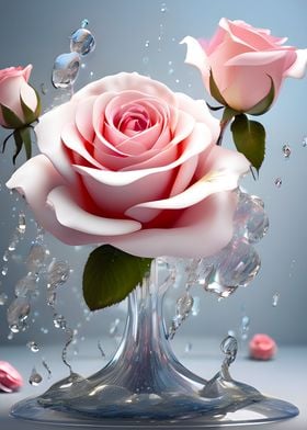 Pink rose flower, bouquet