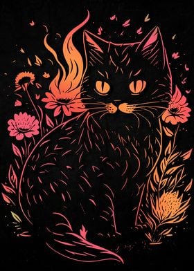 Flowers Cats 