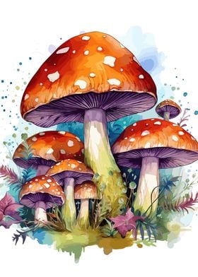 Watercolor Mushroom