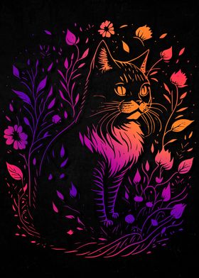 Flowers Cats 