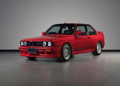 BMW E30 M3 Red Car 