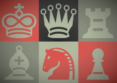 Retro Vintage Chess Pieces