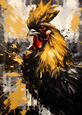 Black and Gold Rooster