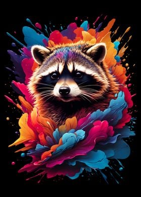 Raccoon Colorful