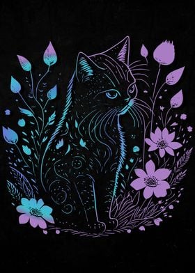 Flowers Cats 