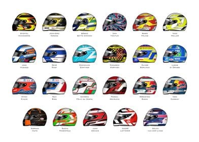 Formula 1 helmets