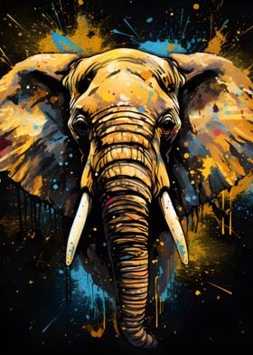 Golden Elephant Painting