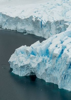 Glacier Reaching The Sea