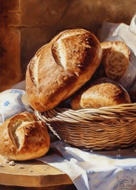 Bread Kitchen Vintage Art