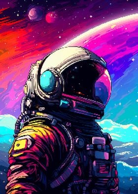 Space Astronaut Pixel Art