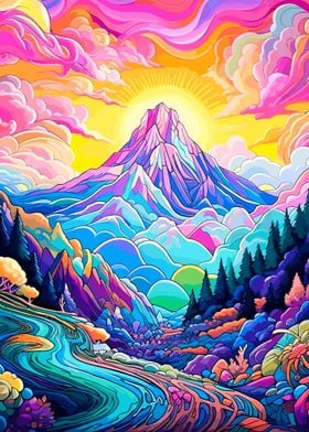 Colorful Fantasy Mountains