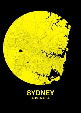 Sydney Circle Black Yellow