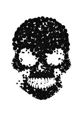 Grunge skull head black a