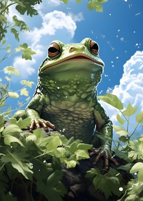 Green Frog in Nature