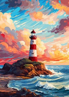 Lighthouse Evening Pixel