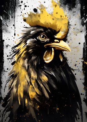 Black and Gold Rooster