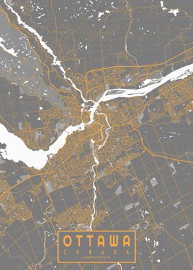 Ottawa City Map Bauhaus