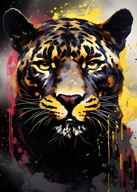 Black and Gold Tiger Head