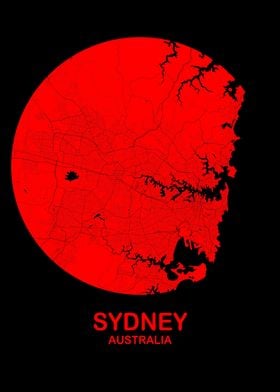 Sydney Circular Black Red