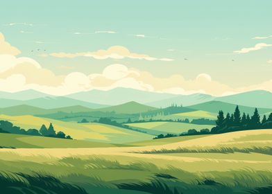 Green field landscape 