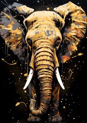 Elephant Golden Splatter