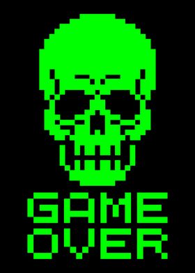Game Over 8bit skull