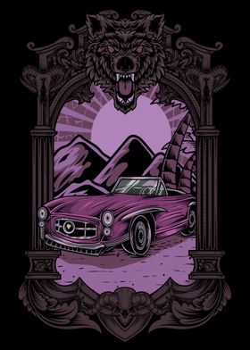 vintage car  art