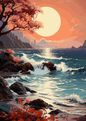 beach sunset landscape 