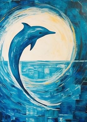 Dolphin Abstract Sea