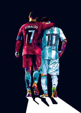Lionel Messi Cristiano Ronaldo Chess Poster