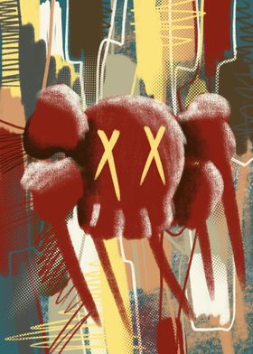 Kaws Dolls unique abstract