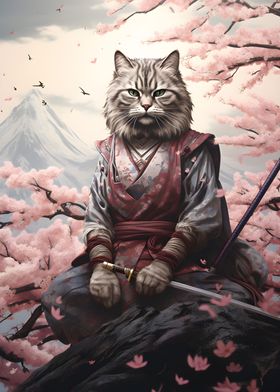 Cat Warrior Sakura Tree