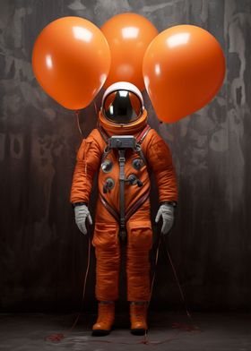 Astronaut Orange Balloons