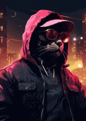 Cool Miami Cat Gangsta 