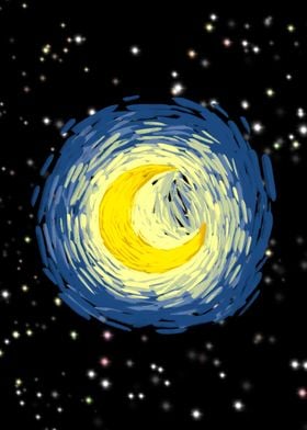 Starry Night Moon Van Gogh