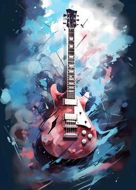 Electric Guitar Watercolor