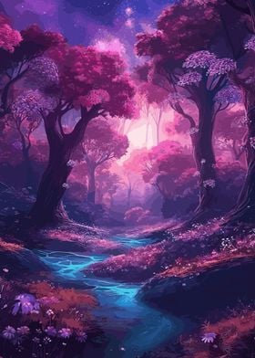 Mystical enchanted forest